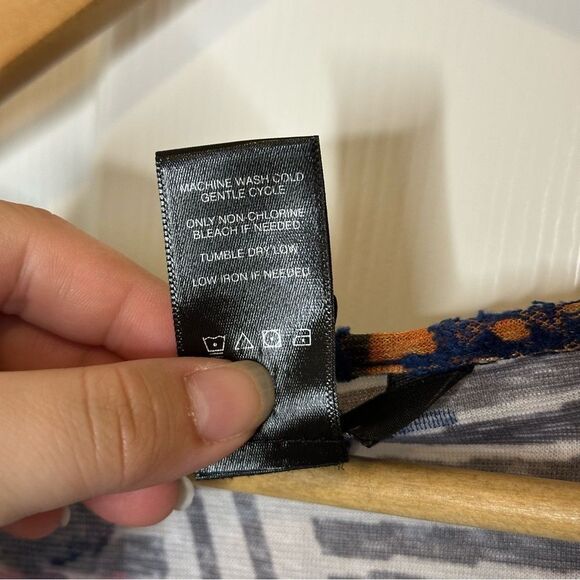 Ali Miles Multicolor Polka Dot Striped Floral Burnout Lace Blouse Sz L Artsy - Picture 8 of 8